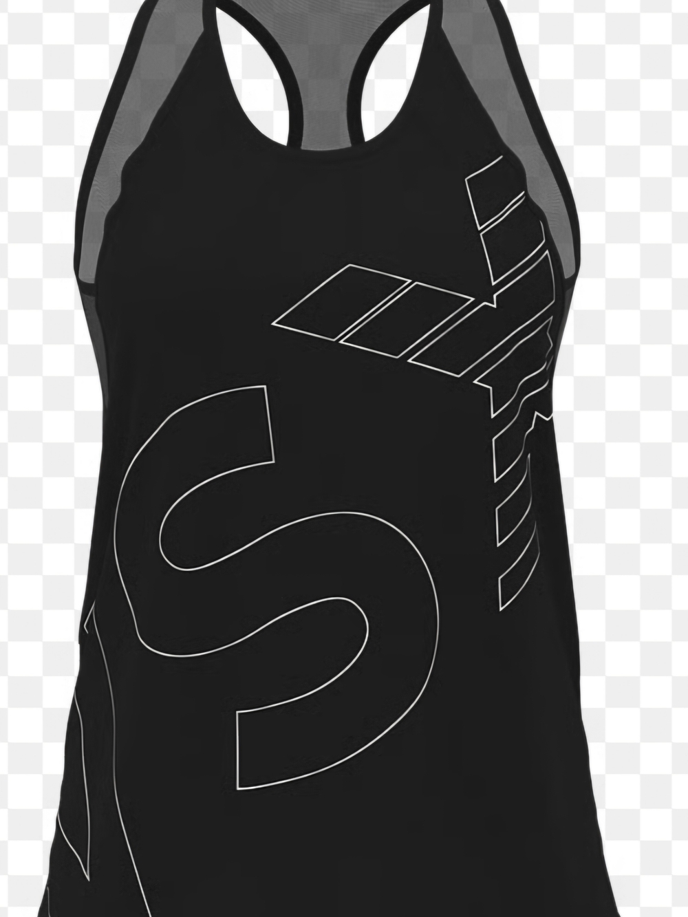 Victoria's Secret Sport Black Tank with White Graphics LARGE NWT